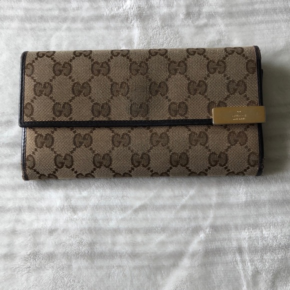 Gucci Handbags - Gucci Brown Canvas GG Monogram Wallet
